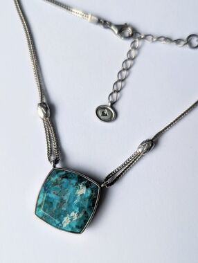 Silpada Reversible True Colors Turquoise & Black Agate Necklace Sterling silver